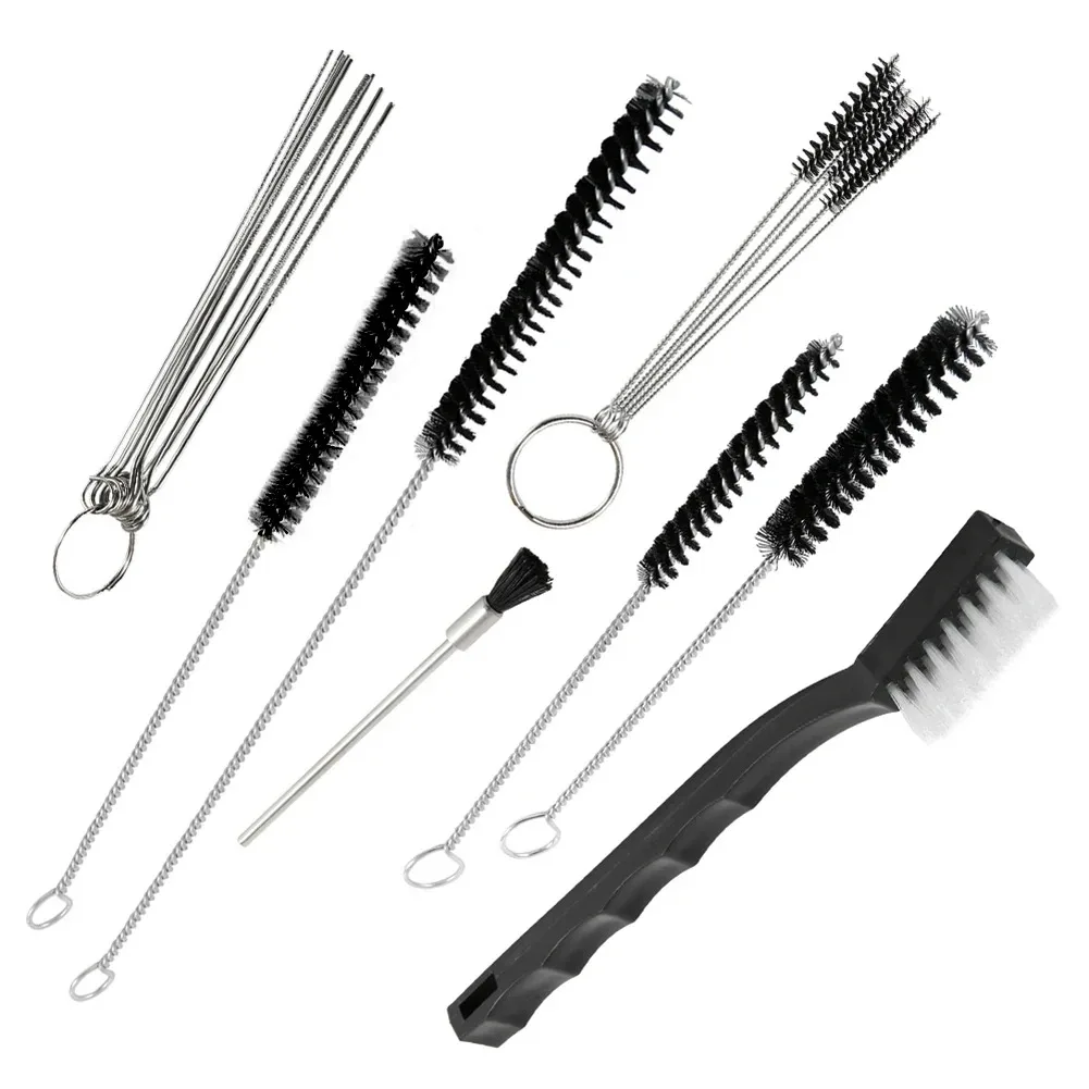 Kit de herramientas de reparación y limpieza de boquillas para pistolas de pulverización de aerógrafo, herramienta de limpieza con aguja y juego de cepillos, 17 Uds.