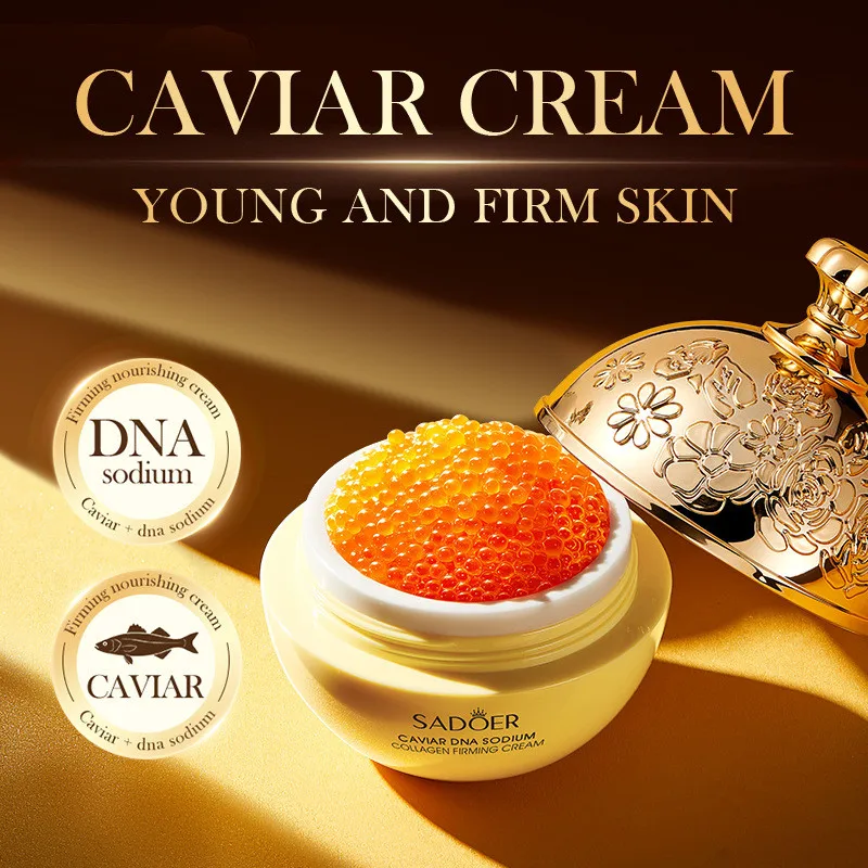 SADOER Caviar DNA Crema de colágeno de sodio para nutrición hidratante Cuidado de la piel antiedad 30g