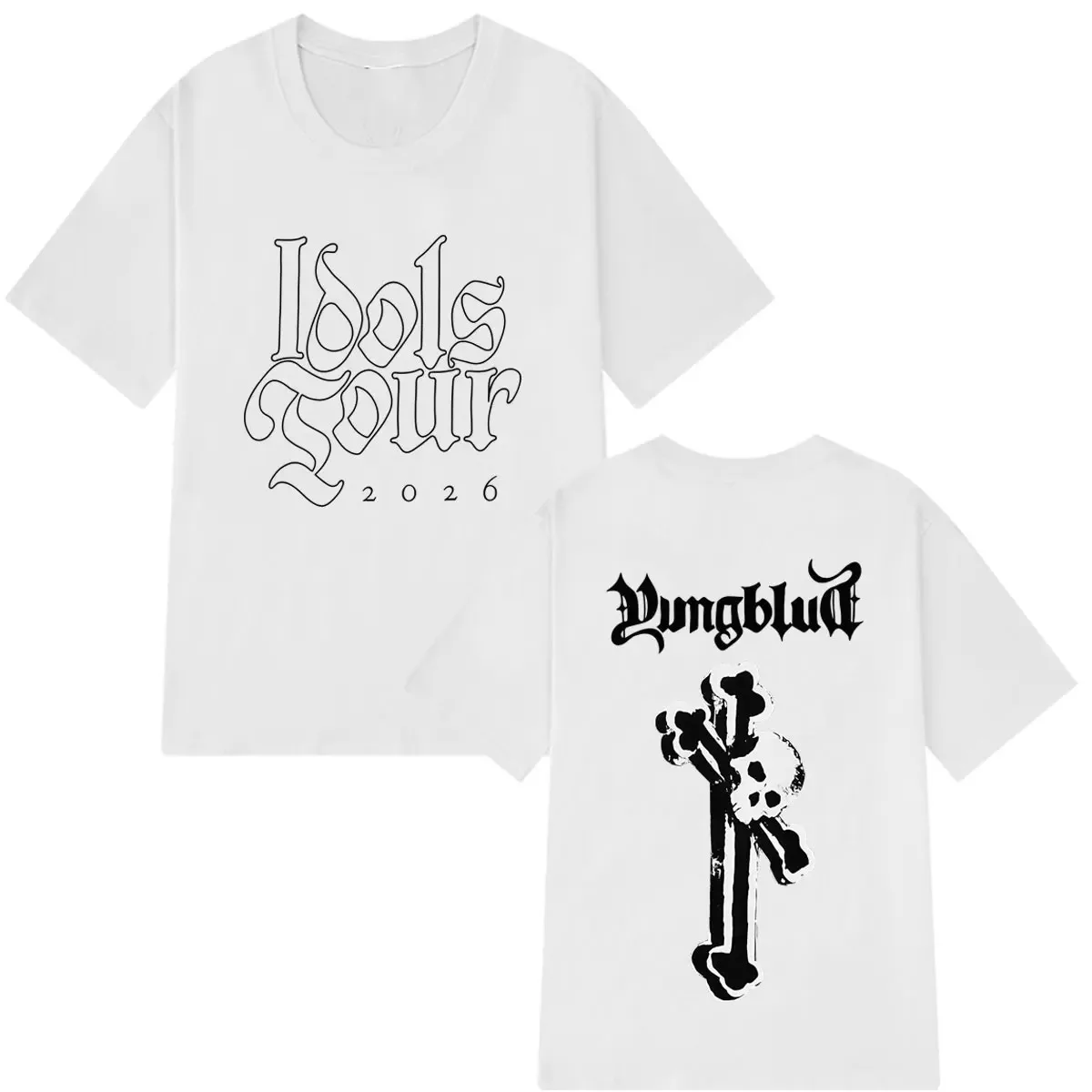 Loose Cotton Casual T-shirts Singer Yungblud IDOLS Tour 2026 Graphics Tees Men Women Hip-hop Oversized T-shirts Short-sleeved