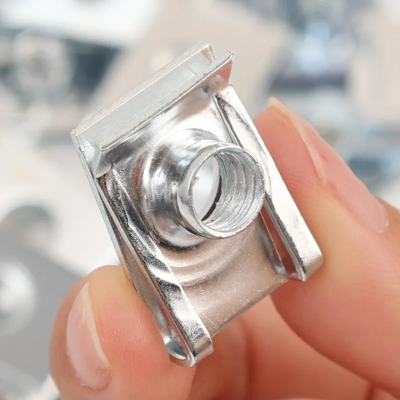 M4 M5 M6 M8 U Type Clips Plate Leaf Spring Stainless Steel Nut Reed Nuts for Car Motorcycle Scooter ATV Accessories 5/10pcs