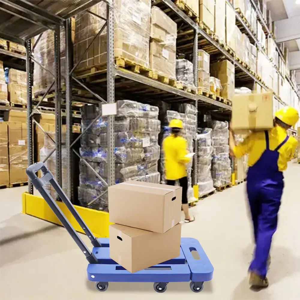 عربة دوللي قابلة للطي بوزن 220 رطل - شاحنة دفع يدوية محمولة قابلة للطي