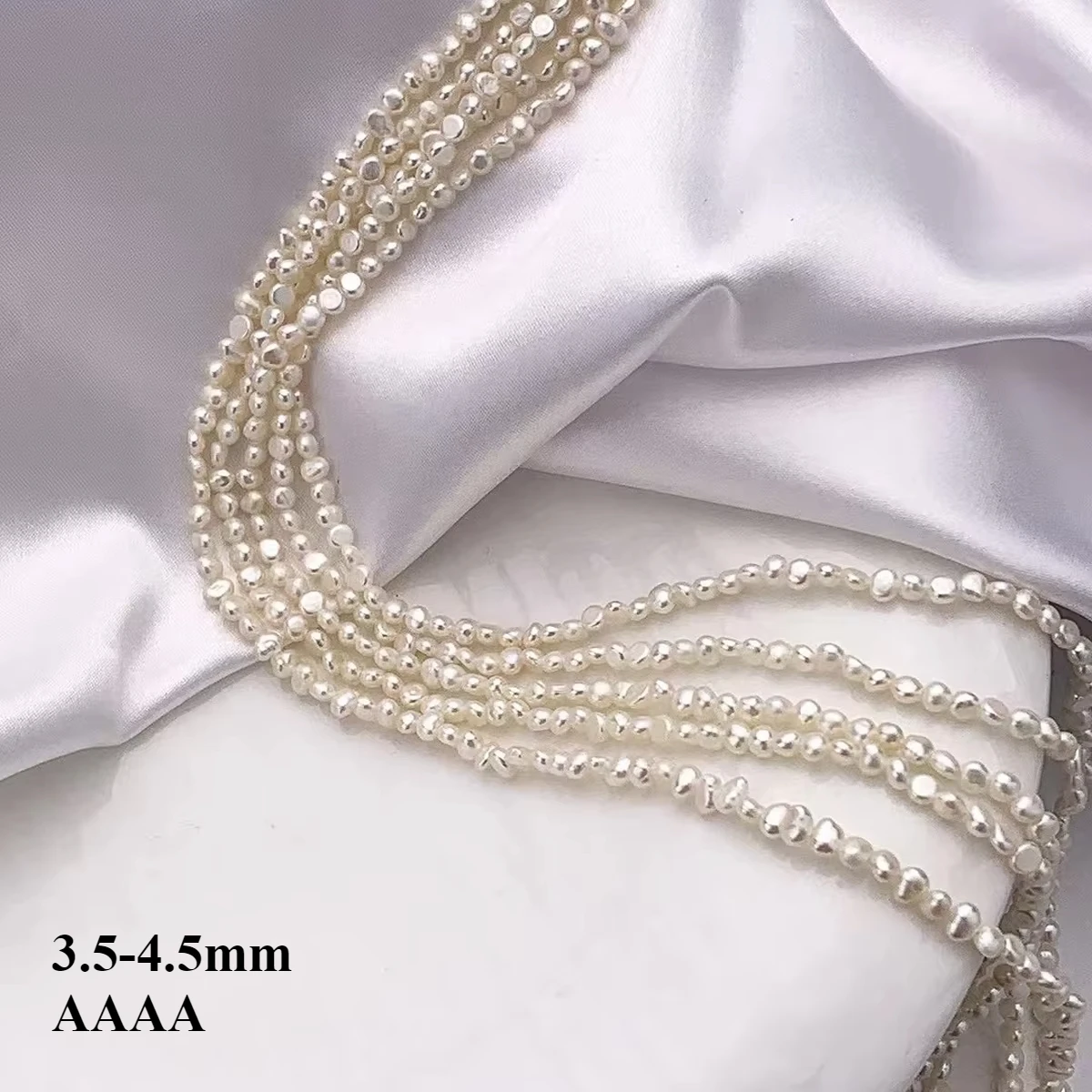

3.5-4.5mm 4A Small Nacreous Natural Freshwater White Pearl Irregular Buttery Bead Jewelry Make DIY Necklace Bracelet Accessories