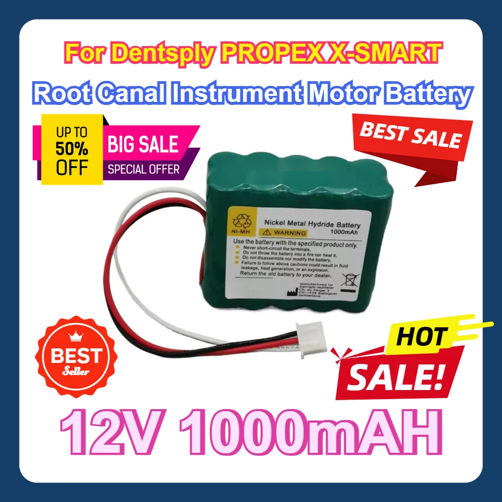 For Dentsply PROPEX X-SMART 12V 1000mAH Root Canal Instrument Motor Battery