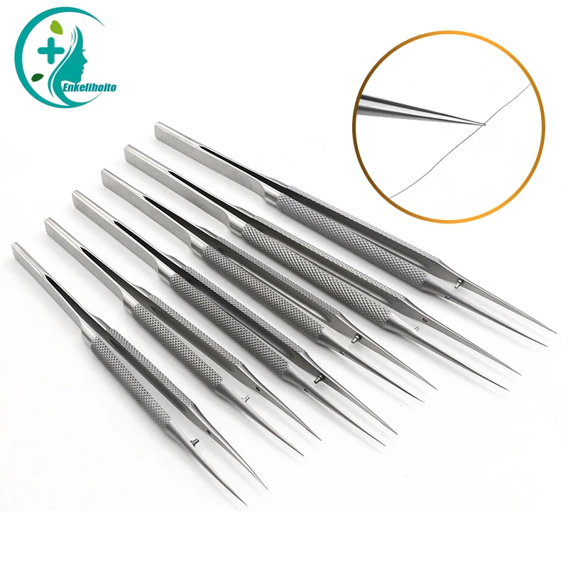 Fingerprint flying wire tweezers, stainless steel 0.15mm straight and fine pointed medical microscope series wire forceps