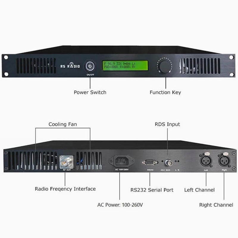 FM Transmitter 100w with 87.5-108MHz Broadcasting Equipment For Radio Station