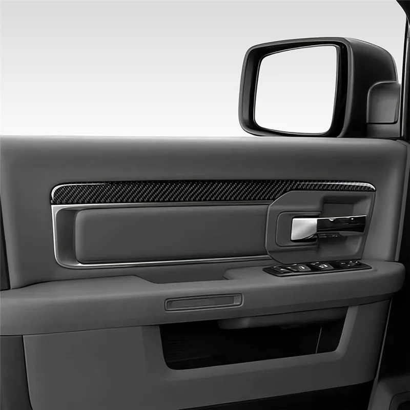 

Carbon Fiber Car Door Panel Strip Trim Sticker Decals For Dodge Ram 1500 2013-2018 Interior Accessories