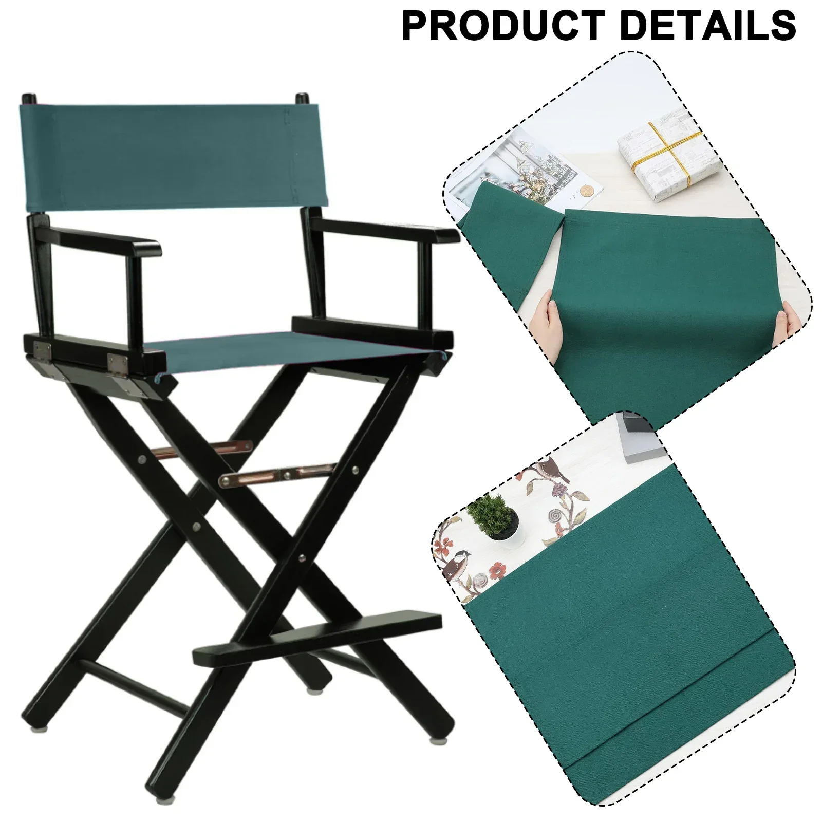 Casual Directors Chair Cover Kit Replacement Canvas Seat And Back Cotton Canvas Stool Protector For Home Director Chair
