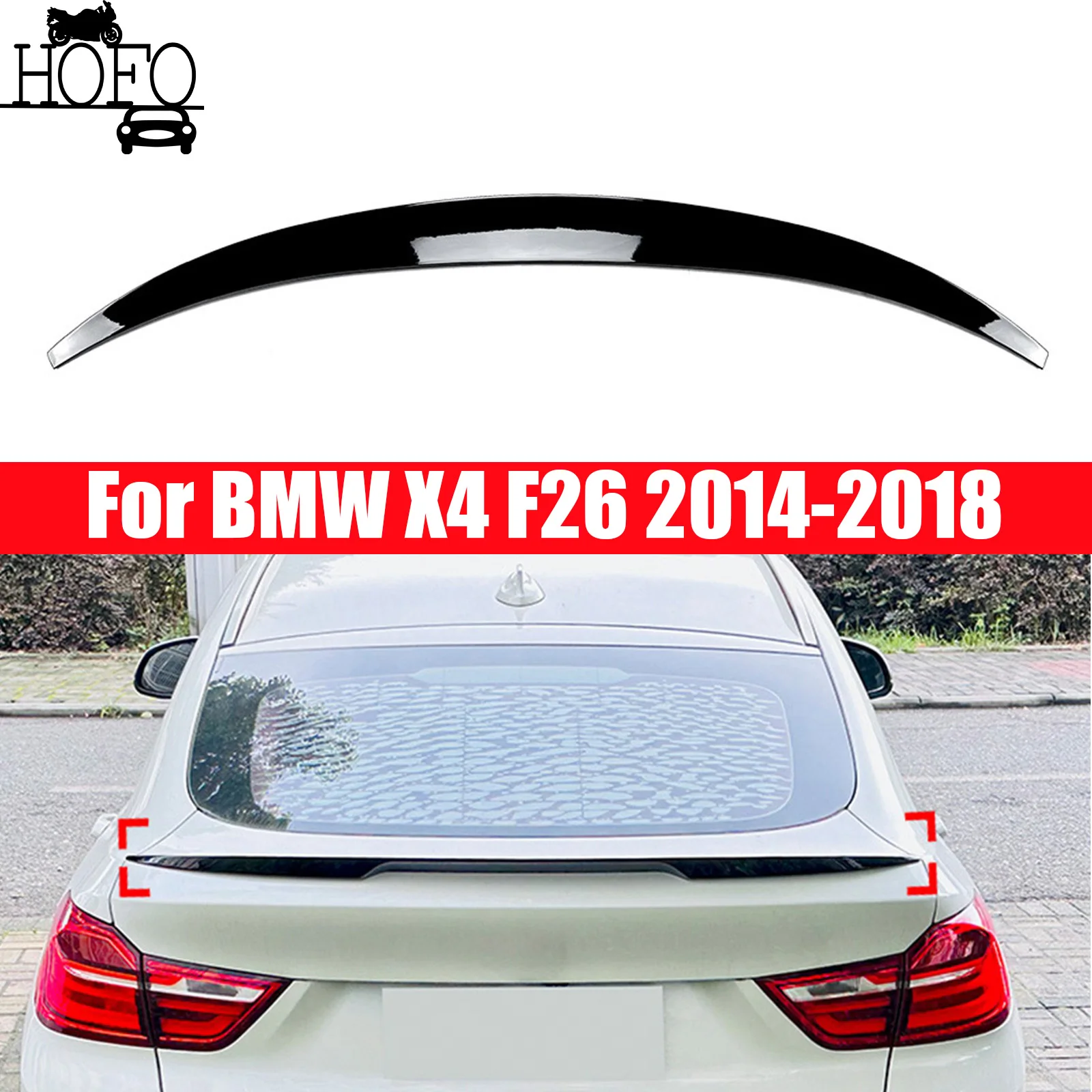 

For BMW X4 F26 2014 2015 2016 2017 2018 Rear Trunk Spoiler Wing Bodykits Tail Wings