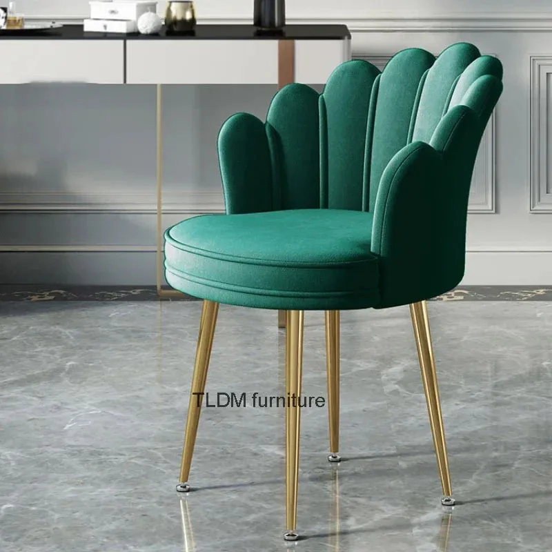 

Simple Modern Velvet Chair For Home Furniture Backrest Living Room Chair Dining Room Light Luxury Gold Leg Kitchen Dining Chair