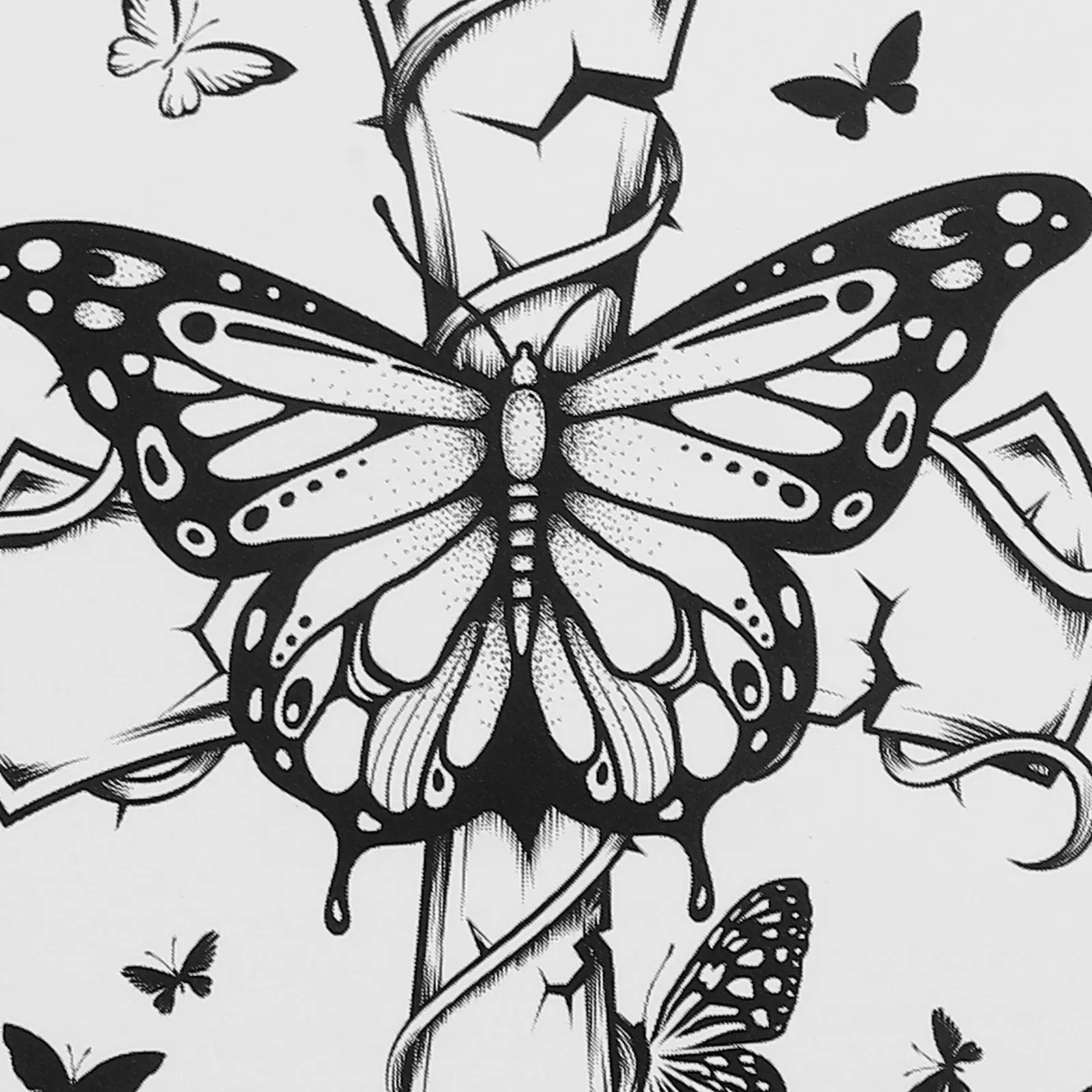 

20 pcs Temporary Tattoos for Women Butterfly Vintage Decorative Stickers Safe Skin Halloween Party Cosplay Body Art