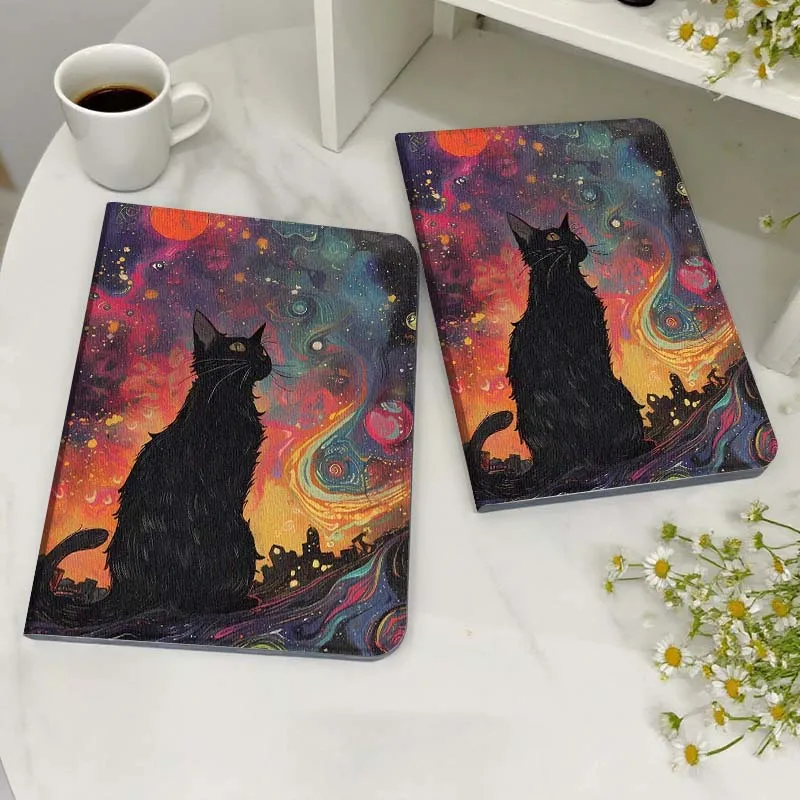 

Cartoon Black Cat Galaxy For Honor MagicPad MatePad M5 8 9 2 3 10 12 X V7 V8 X8 X9 V9 GT X9a GT2 S Air Pro Tablet Case