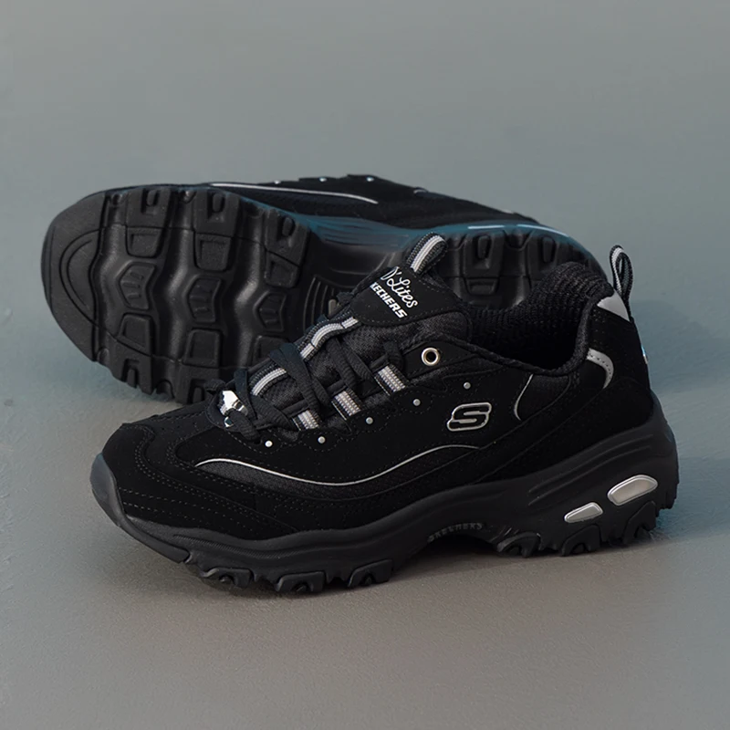 Skechers Women's Shoes D'Lites 1.0 Panda Shoes Trendy Fashion Comfortable Thick-Soled Dad Shoes Sports Casual Shoes 66666179-Bbk