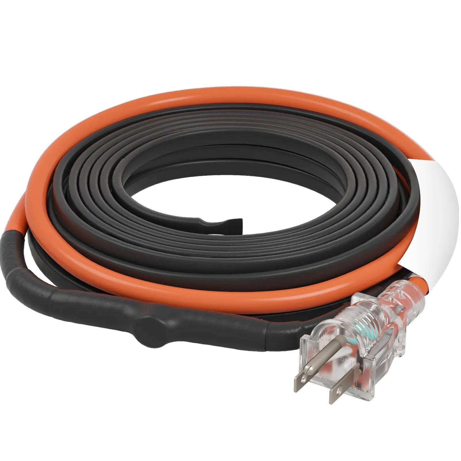 Self-Regulating Pipe Heating Cable, 15FT 5W/FT Heat Tape For Pipes Freeze Protection, Water Pipe Heat Cable With Built-in Thermostat Protects PVC Hose, Metal And Plastic Pipe From Freezing