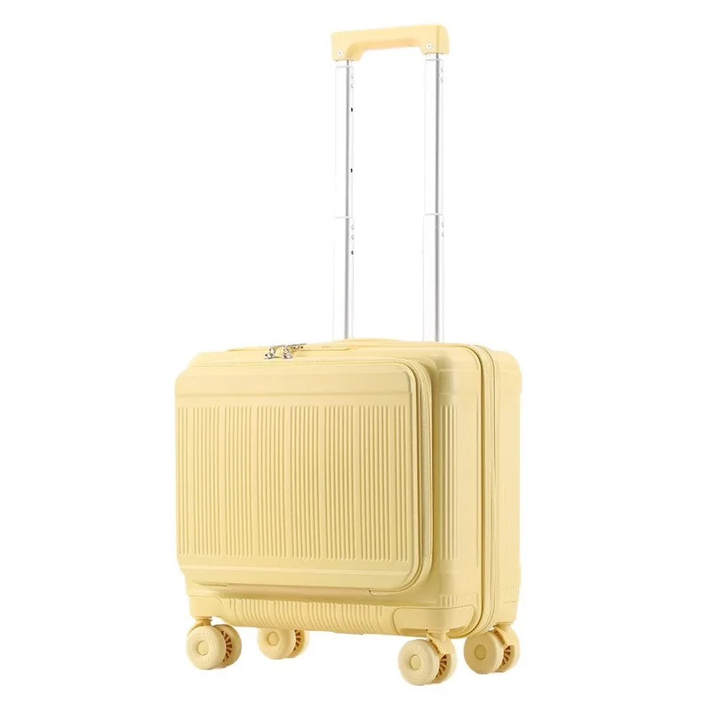 

16 Inch Front Opening Cabin Luggage Mini Password Suitcase Carry-on Luggage Extension Trolley Case Unisex Travel Boarding Bag