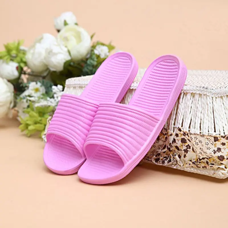 Solid Color Bathroom Anti-slip Sandal Slippers Adult Indoor and Outdoor Summer Flat Bottom Sandal Slippers