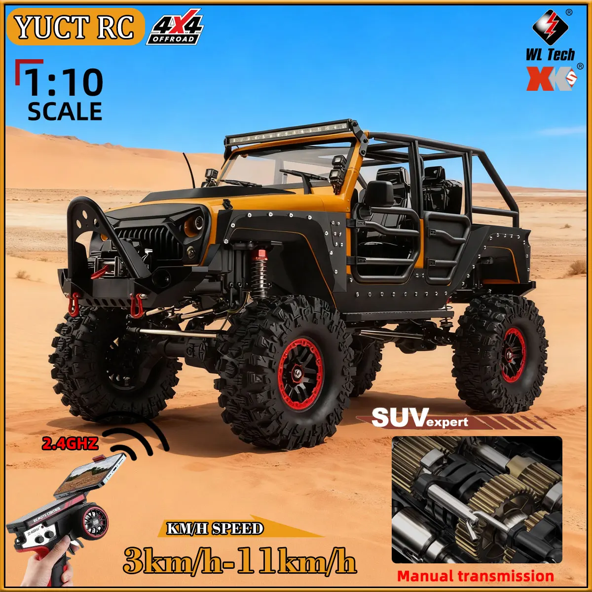 

1/10 WLtoys 104026 4WD Professional RC Car Off Road 2.4G 4x4 Remote Control Cars 45 Minutes Working Time Climbing Car Adult Toy