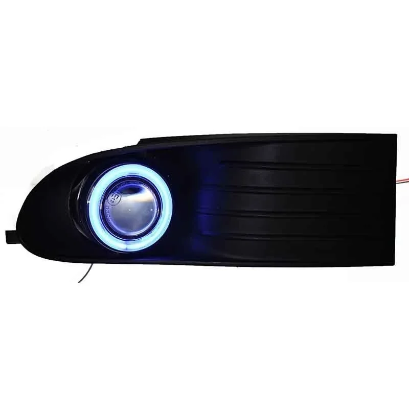 DRL COB angel eye ( 6 colors ) + projector lens + H3 halogen fog lamp + black fog lamp house for Dodge Journey JCUV 2009-12