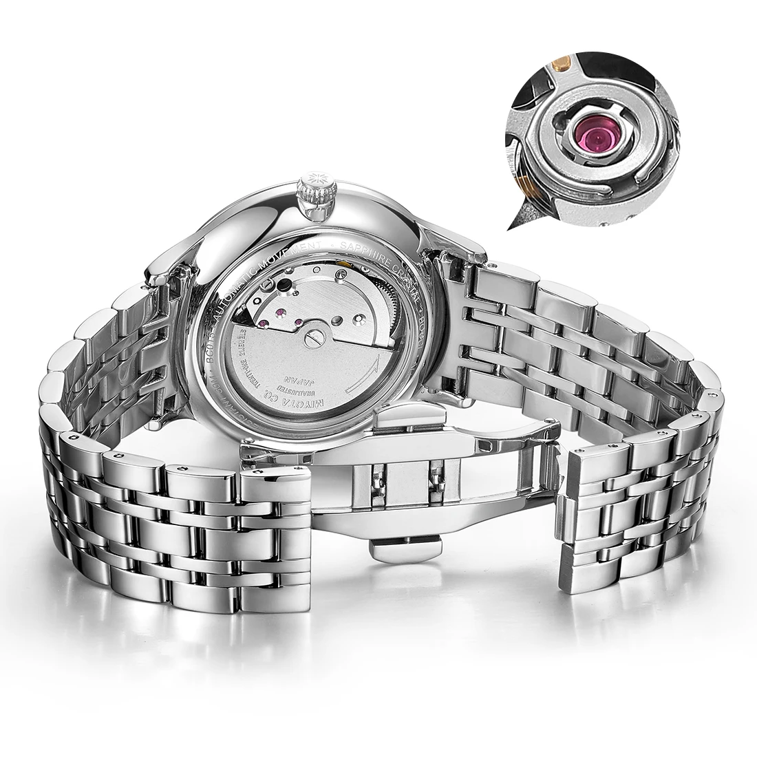 BOCCI 本物のメンズ自動巻き機械式腕時計、防水夜光ステンレスビジネス腕時計、プレミアム