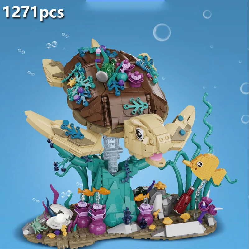 

DK6030 Модель морской черепахи 1271 шт. Строительные блоки MOC ​ ​ Мировая коллекция украшений для рабочего стола, сборка игрушек, украшения, подарок для ребенка