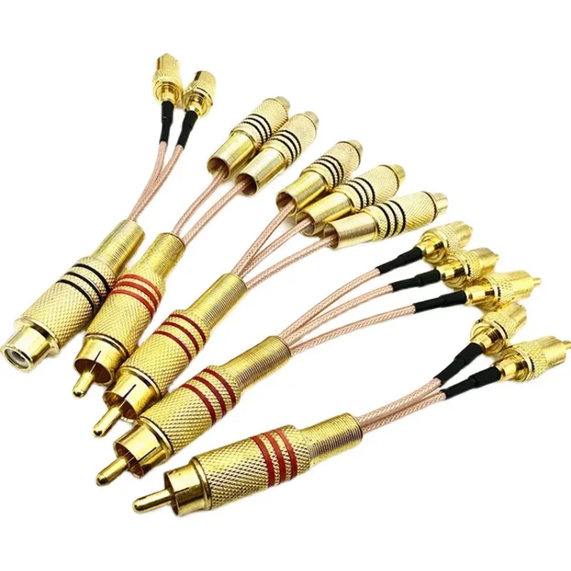 

RCA Video Connection Cable 3 Way 1 To 2 RCA Y Splitter Adapter Socket For Speaker Amplifier Audio Cable Male Female Connector