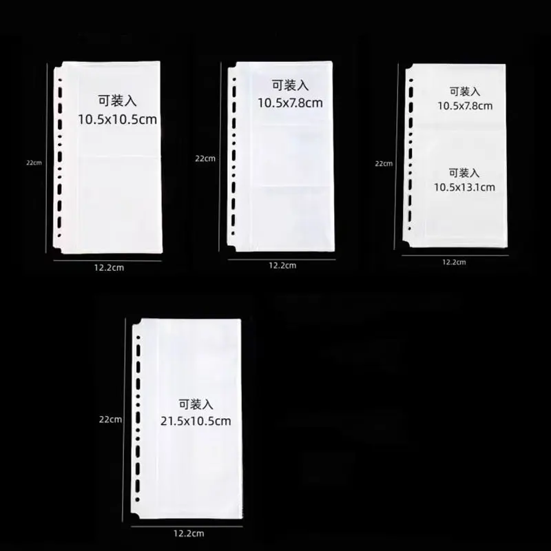 50Pcs/Lot...A6 Loose Leaf Bags Waterproof Document Filing Bags Envelope Binder Pouches Double Sided Bag Leaf Filing Bags