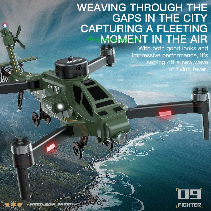 Obstacle Avoidance Brushless RC Helicopter 4.3in Screen Remote Control Helicopter With HD Camera Land Air Mode Optical Flow Toys