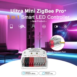 GLEDOPTO Zigbee Pro+ 5 in 1 LED Strip Controller 10A Max RGBCCT/RGBW/RGB/CCT/Dimmer Alexa Tuya Smart APP Voice RF Remote Control