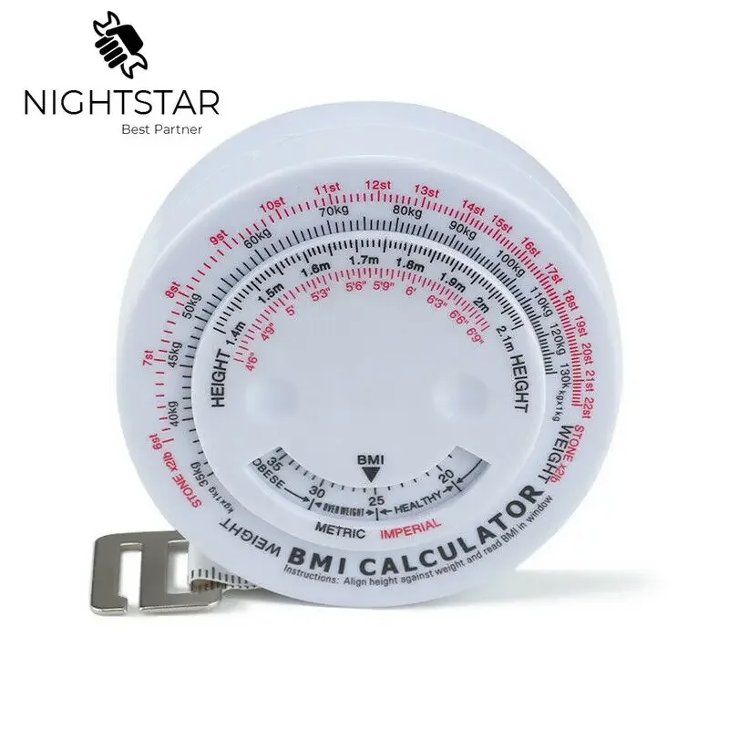 1.5m Body Retractable Tape For Diet Weight Loss Tape Measure & Calculator Keep Your Beauty Body Ruler