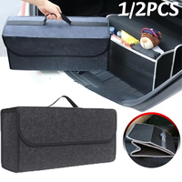 1/2pc Foldable Car Trunk Storage Box Large Capacity Anti Slip Felt Cloth Car Interior Tidy Container Boot Storage Organizer Bag
