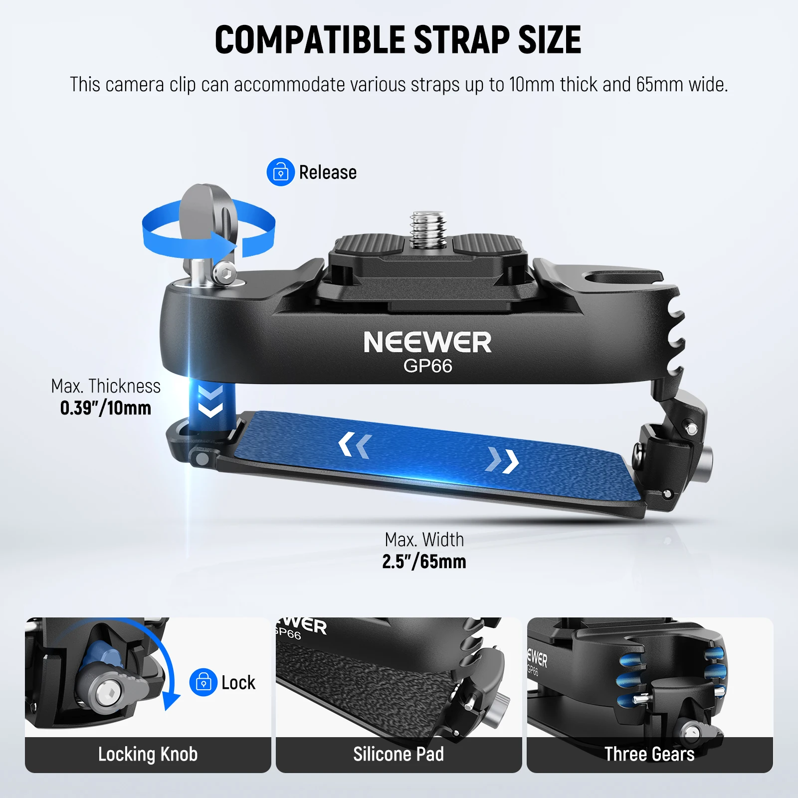 Imagem -05 - Neewer-mochila Câmera Strap Mount Adapter Liberação Rápida Belt Clip Suporte da Braçadeira para Canon Nikon Sony