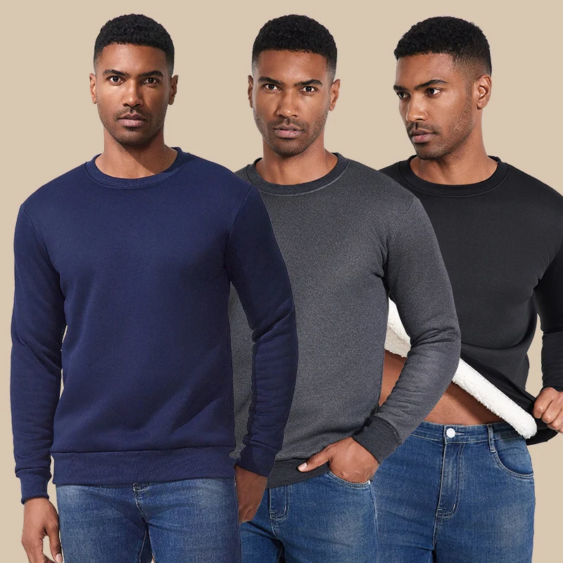 Herren Herbst und Winter dicker Kapuzenpullover, modisch, warm, Rundhalsausschnitt, langärmelig, für Jugendliche, mehrfarbig, samtig, kältebeständig