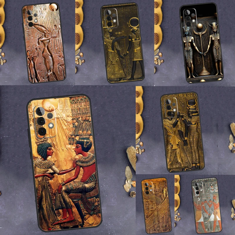 Egypt Pharaoh Mural Case For Samsung Galaxy A54 A34 A24 A14 A12 A32 A52 A51 A71 A50 A70 A13 A33 A53 A52S Coque