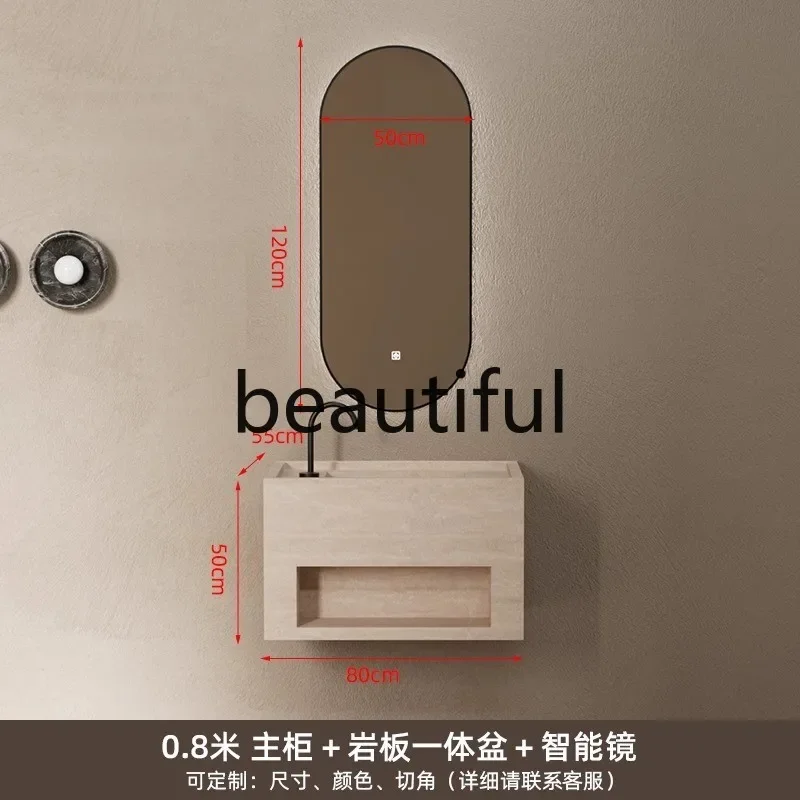 حوض غسيل متكامل من ألواح الصخور الإيطالية البسيطة، حوض غسيل معلق من ألواح الصخور