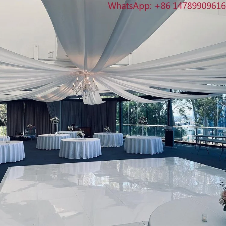 Human-Screen InteractionTransparent Supper Glossy Round Seamless White Grass High Gloss White Dance Floors For Wedding PartyInte