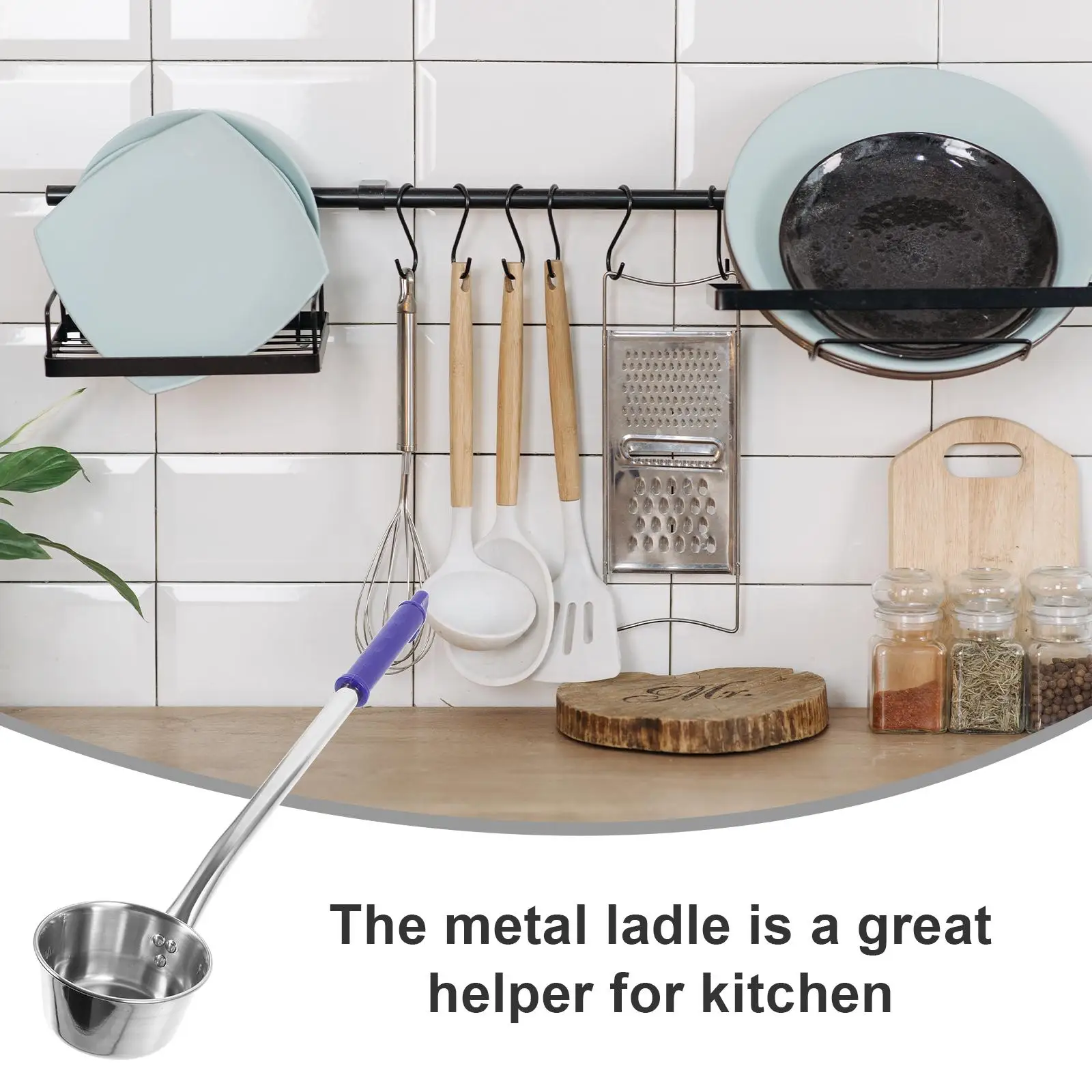 Extended Water Ladle 10cm-39cm Long Handle Stainless Steel Scoop Soup Kitchen Gadgets Easy Clean Home Restaurant