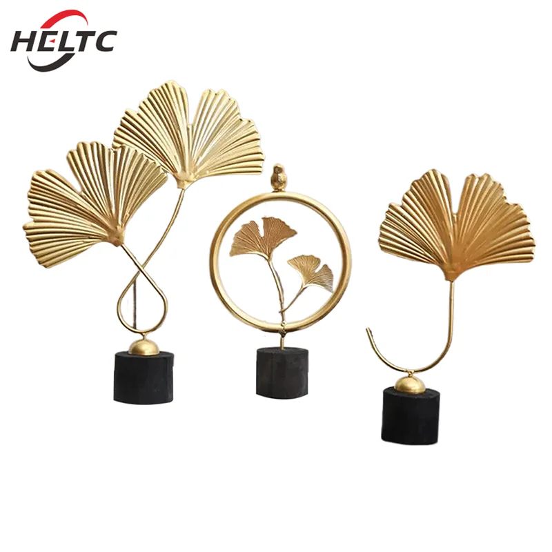 1pcs Modern Fan Shaped Ginkgo Leaf Decoration Nordic Minimalist Sculpture Ornament Office Home Figurines Statue