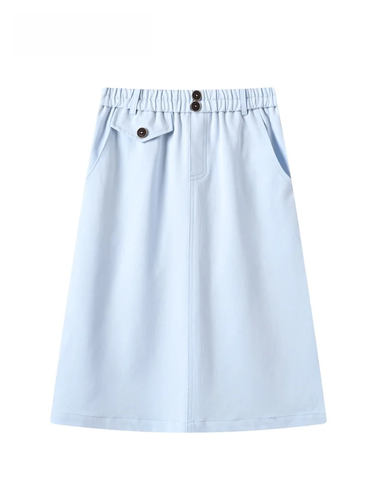 

High Waist A-Line Skirt Women's plus Size Summer New Loose Versatile Denim Skirt Car Club Big Size Casual Fashion