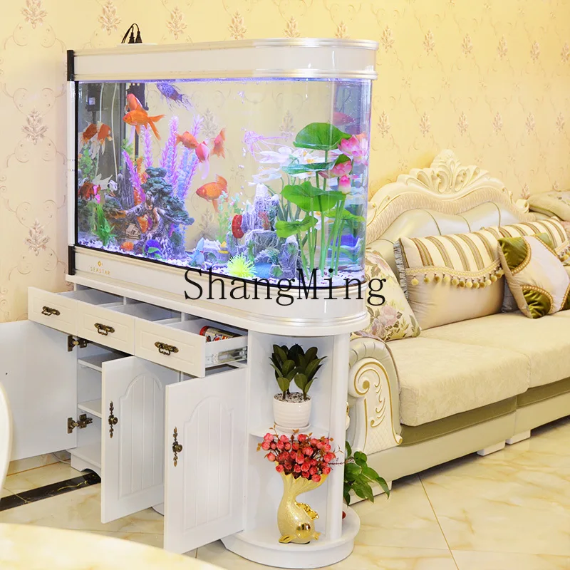 

DHY screen shoe cabinet glass ecological medium and small large living room household aquarium