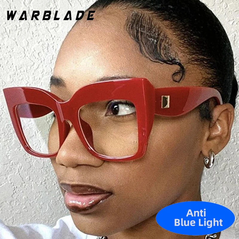

Fashion Oversized Cat Eye Square Frame Men Women Anti-Blue Light Glasses Computer Reading Work Trending Punk Optical Eyeglasses
