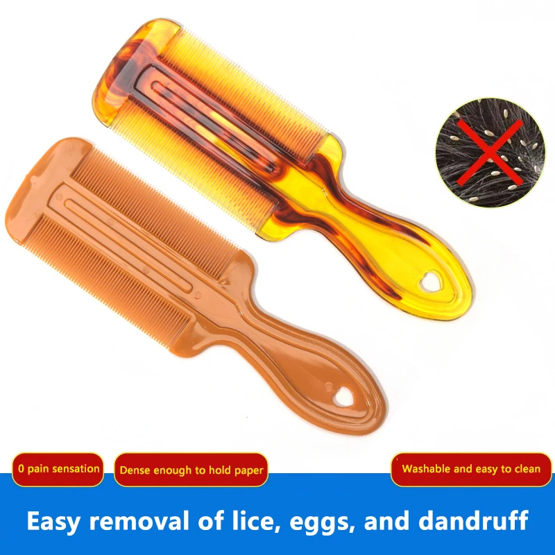 

【1Pc Double Sided Head Lice Comb With Handle Fine Tooth Flea Removal Hair Comb Removal For Styling Tools】