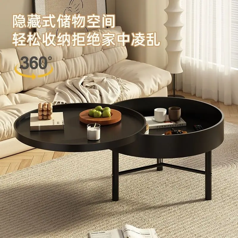 

Nordic light luxury rotating table top small multi-functional combination with storage modern round table living room 60cm
