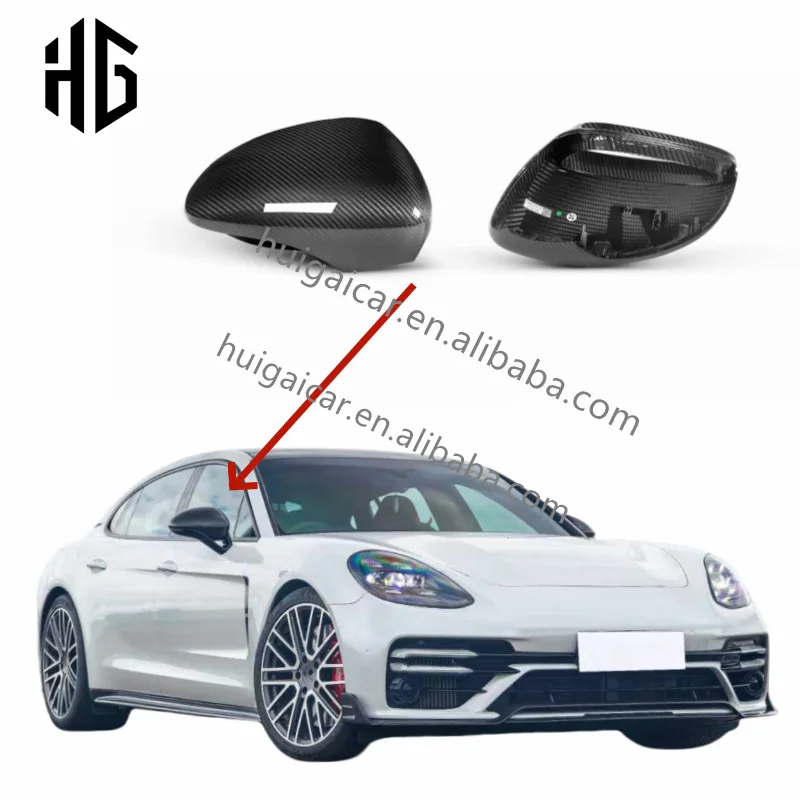 

LHD Mirror Cover for Porsche Panamera 971 Real Carbon Fiber Car Exterior Rearview Caps Shell Mirror Cover Auto Accessories