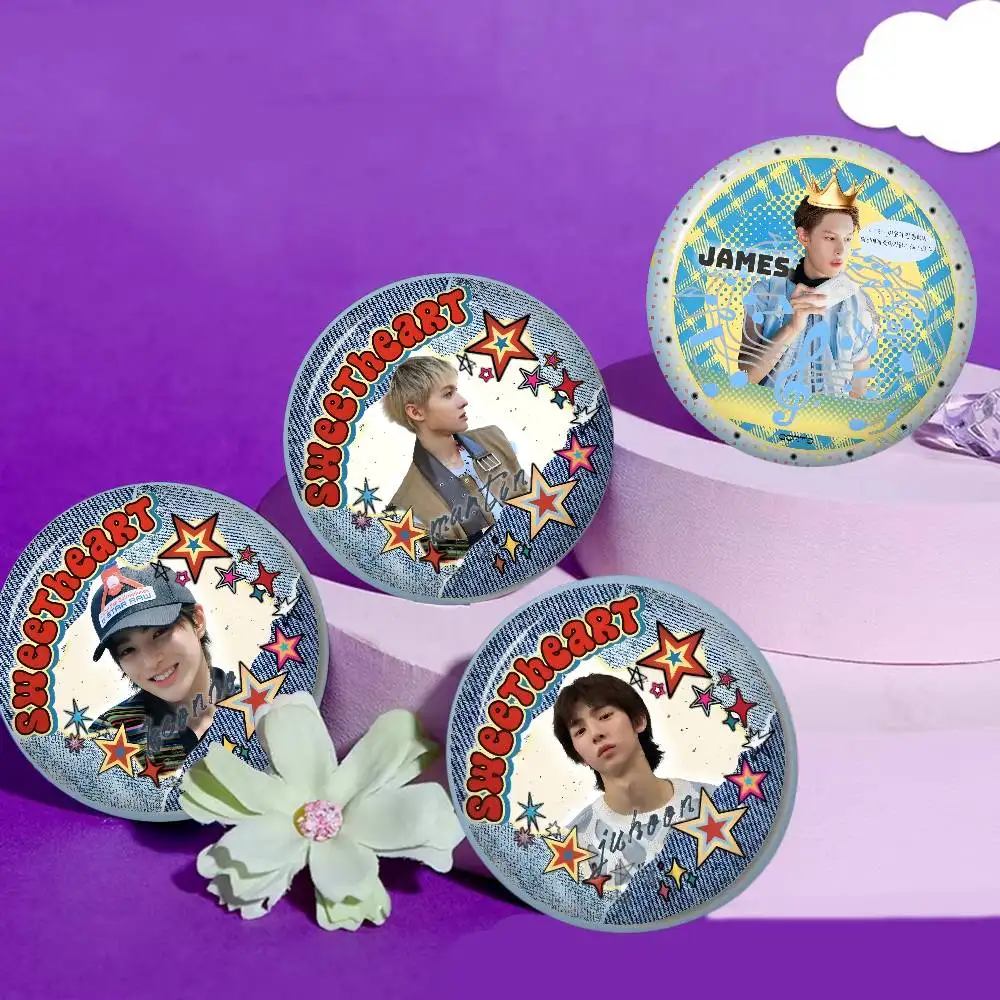 Kpop Music C-CORTIS Round Button Pins Slogan Creative Brooches Backpack Clothes Decoration Fashion Cartoon Jewelry Gifts