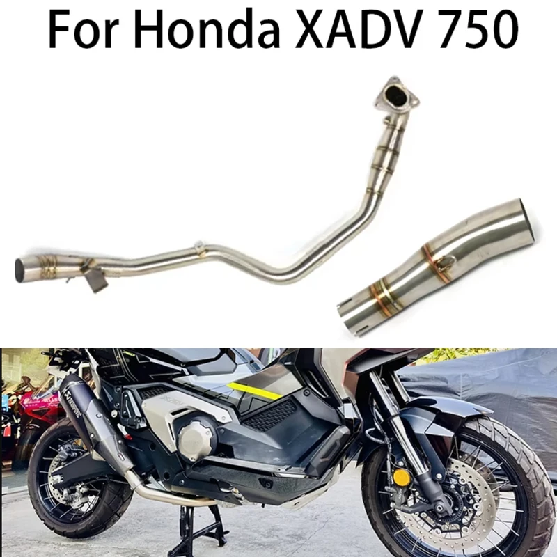 For HONDA XADV750 XADV 750 Racing Motorcycle Exhaust Front Pipe Muffler Middle Link Connect Pipe Stainless Steel Slip On