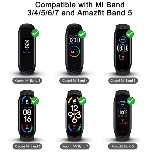 Imagen 2 del producto Correa para Xiaomi Mi band 7, 6, 5, 4, 3, pulsera trenzada elástica de nailon para Amazfit Band 5, correa de reloj ajustable