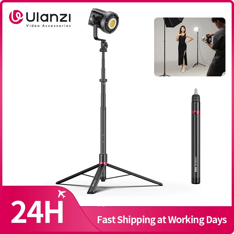 ​Ulanzi AT-05 2M Heavy Duty Foldable Light Stand Light Stand Tripod for V-Mount COB Fill Light Softbox Softball Light Stand