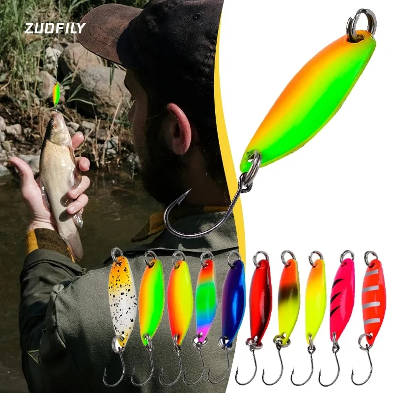 Micro Fishing Lure Metal Spoon Baits 3cm 3.5cm Long Cast Spinner Flash Sequin Blade Colorful Lure for Trout Perch Bass Whitefish