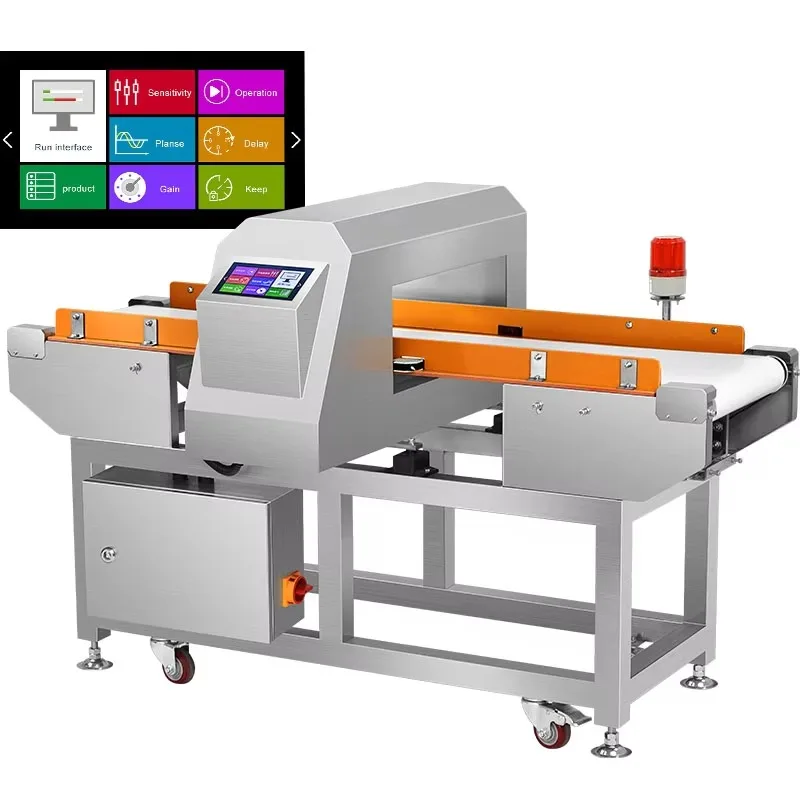 Industrial Tunnel Food Metal Detector High Gantry Large Window Touch Screen Detector Custom