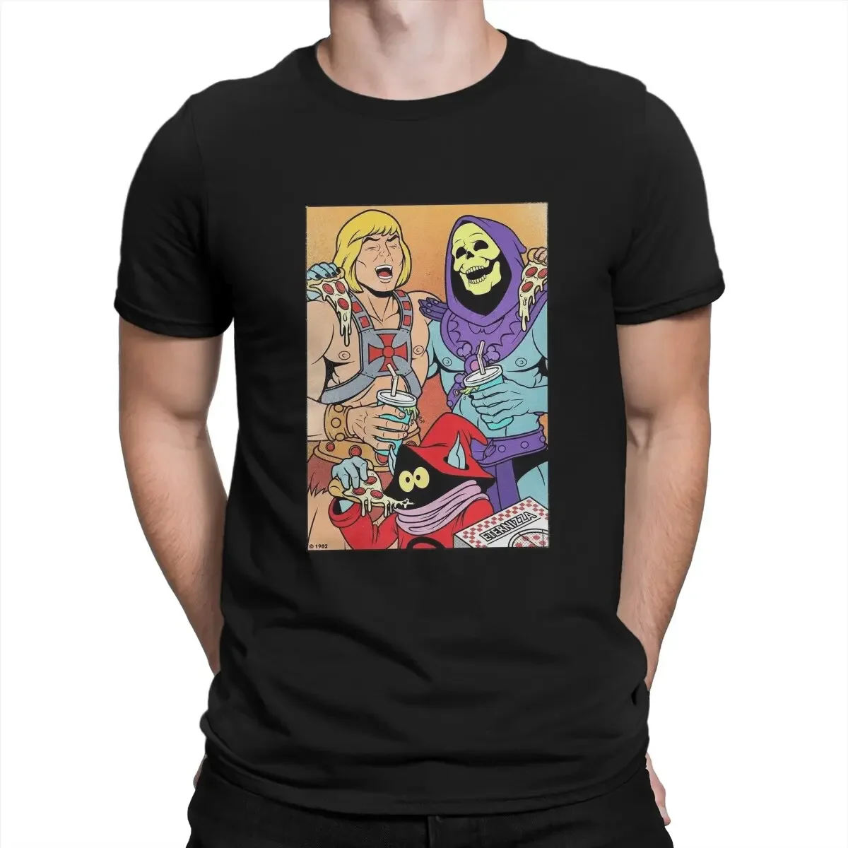 He-Man and the Masters of the Universe Battle Cat Grayskull Anime Polyester TShirt for Men Pizza Party Humor Summer Sweatshirts