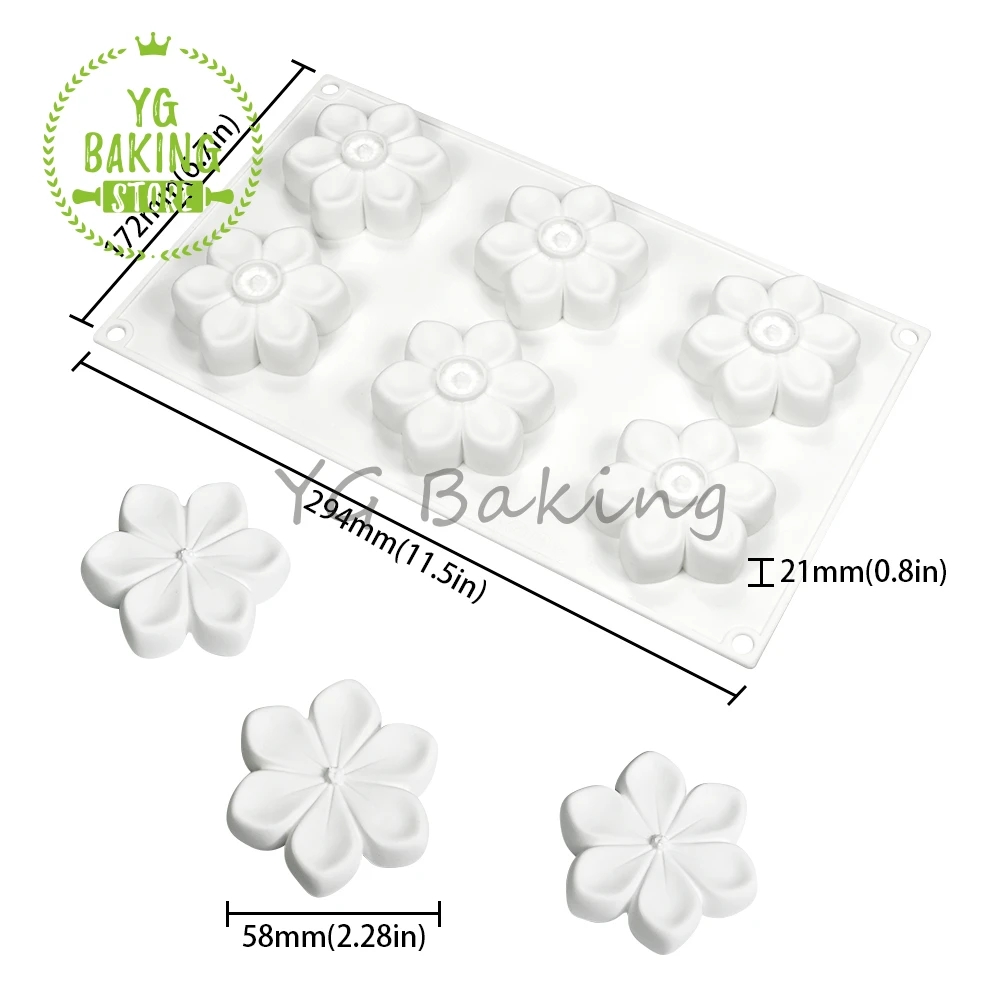 Dorica 3D Flower Pudding Mousse Mould DIY Valentine's Day Dessert Chocolate Silicone Mold Cake Decorating Tools Kitchen Bakeware